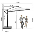 Großgröße 10 Fuß Terrasse Offset Cantilever Hanging Market Dach für Outdoor